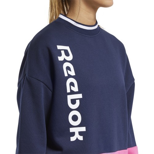 Reebok Džemperis Moterims Te Linear Logo Crew Blue Pink FU2194