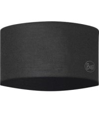 Широкая повязка на голову Coolnet UV, однотонная чёрная - 999