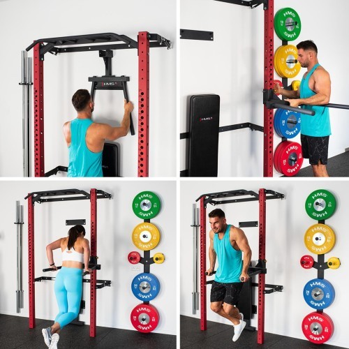 KLT22 MULTIFUNCTIONAL FOLDING POWER RACK RED HMS