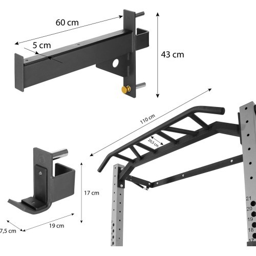 KLT23 FOLDING POWER RACK SILVER HMS