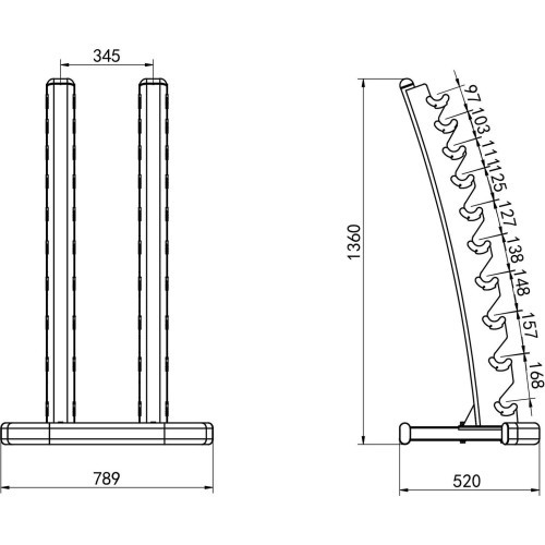 STR37 VERTICAL DUMBBELL RACK COMMERCIAL HMS