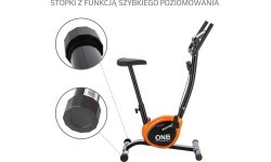 Велотренажер One Fitness Rw3011, черно-оранжевый