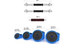 Hantelių ir štangos rinkinys HMS SGG30BAR 30 kg