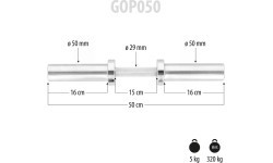 GOP050 (+SPRING CLIPS) OLYMPIC SHORT BAR 5KG 50CM HMS