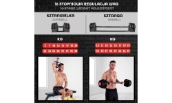 Reguliuojamų hantelių rinkinys 2 viename SGR40 PRO 40 kg HMS