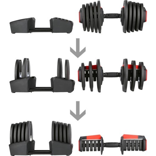 SGR40 PRO SET 2IN1 ADJUSTABLE DUMBBELLS 40 KGS HMS