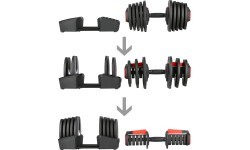 Reguliuojamų hantelių rinkinys 2 viename SGR40 PRO 40 kg HMS