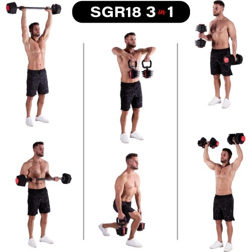 Набор регулируемых гантелей SGR18 Pro Set 3в1 20 кг HMS