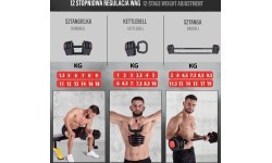 SGR18 PRO SET 3IN1 ADJUSTABLE DUMBBELLS 20 KGS HMS