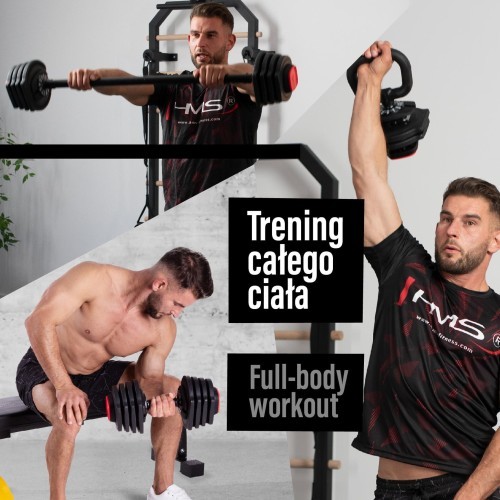 SGR18 PRO SET 3IN1 ADJUSTABLE DUMBBELLS 20 KGS HMS