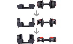 SGR18 PRO SET 3IN1 ADJUSTABLE DUMBBELLS 20 KGS HMS