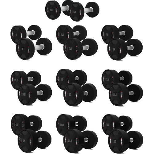 HPC SET SET OF POLYURETHANE Dumbbells 2 x 2.5 - 25 KG CPU (275 KG) HMS