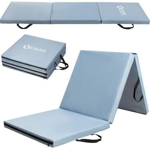 Sulankstomas gimnastikos čiužinys MGS02 1800x600 mm, pilkas, HMS Premium