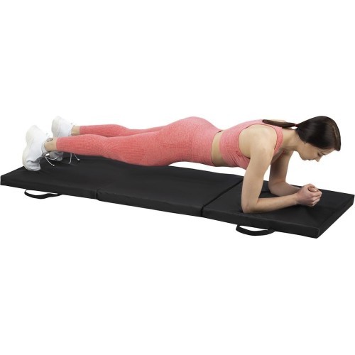 Sulankstomas gimnastikos čiužinys MGS02 1800x600 mm, juodas, HMS Premium