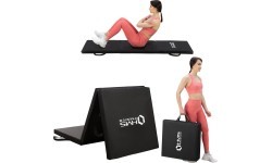 Sulankstomas gimnastikos čiužinys MGS02 1800x600 mm, juodas, HMS Premium