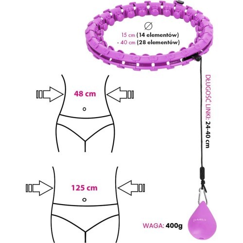 Violetinis hula lankas su svoriu HHW12 Plus Size HMS