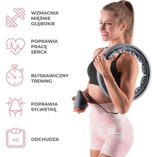 Черный обруч с утяжелителем и счетчиком HHW06 HMS