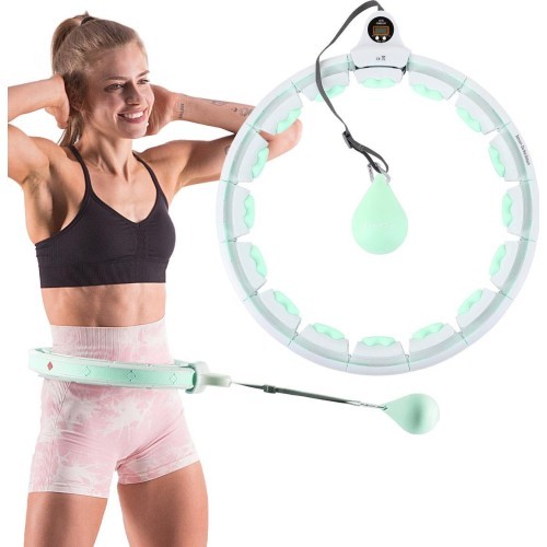 HHW06 GREEN HULA HOOP WITH WEIGHT + COUNTER HMS