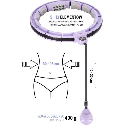 HHM13 HULA HOOP VIOLET MAGNETIC WITH WEIGHT + COUNTER HMS