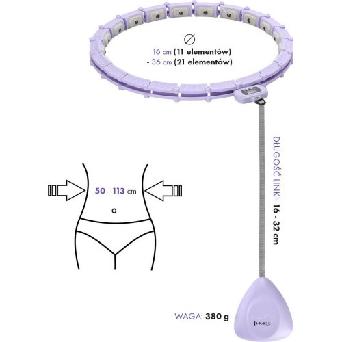 HHM14 HULA HOOP VIOLET MAGNETIC WITH WEIGHT + COUNTER HMS