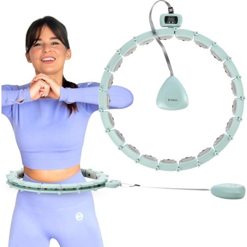 HHM14 HULA HOOP GREEN MAGNETIC WITH WEIGHT + COUNTER HMS