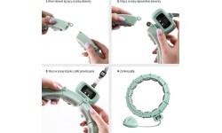 HHM14 HULA HOOP GREEN MAGNETIC WITH WEIGHT + COUNTER HMS