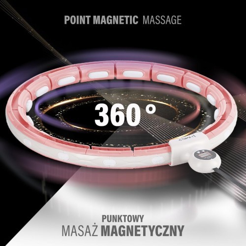 HHM15 HULA HOOP PINK MAGNETIC WITH WEIGHT + COUNTER HMS