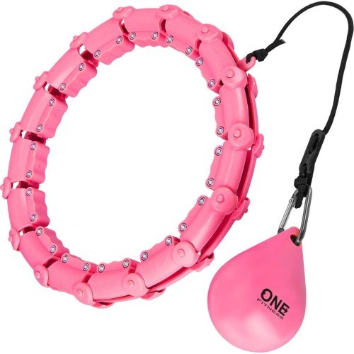 Розовый обруч с утяжелителем OHA02 One Fitness