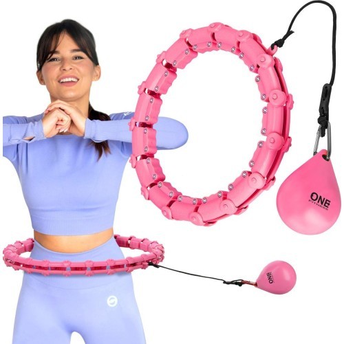 Розовый обруч с утяжелителем OHA02 One Fitness