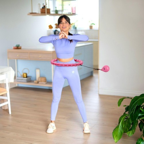 Розовый обруч с утяжелителем OHA02 One Fitness