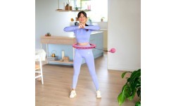 Розовый обруч с утяжелителем OHA02 One Fitness