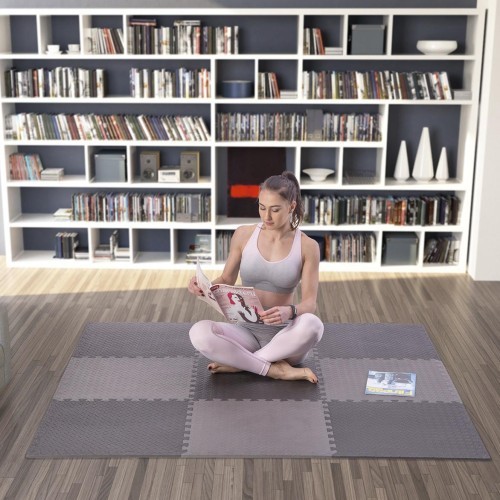 Multipack Puzzle Mat For Gym Equipment HMS Premium MP12, Dark Gray