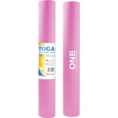 Коврик для йоги YM01 розовый ONE FITNESS