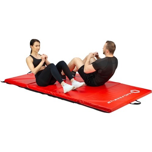 Gymnastic Foldable Mattress HMS Premium MGS01, 2400x1200mm, Red