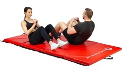 Sulankstomas gimnastikos kilimėlis HMS Premium MGS01, 2400 x 1200 mm, raudonas