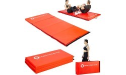 Sulankstomas gimnastikos kilimėlis HMS Premium MGS01, 2400 x 1200 mm, raudonas