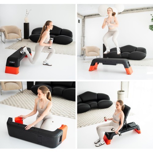 AS009 PRO ADJUSTABLE AEROBIC STEP WITH BENCH FUNCTION COMMERCIAL HMS