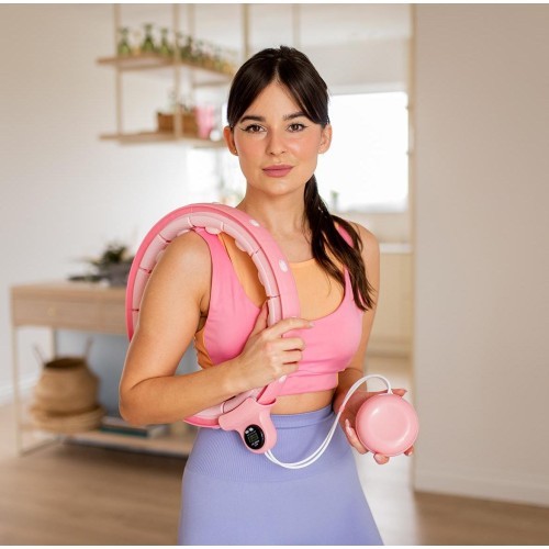 FH02 PINK HULA HOP WITH WEIGHT + COUNTER