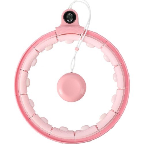 FH02 PINK HULA HOP WITH WEIGHT + COUNTER