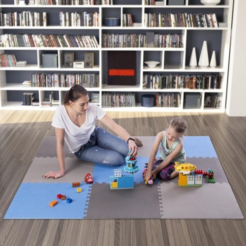Защитный коврик One Fitness MP-10, серо-синий, 60x60x1 см, 9 шт.