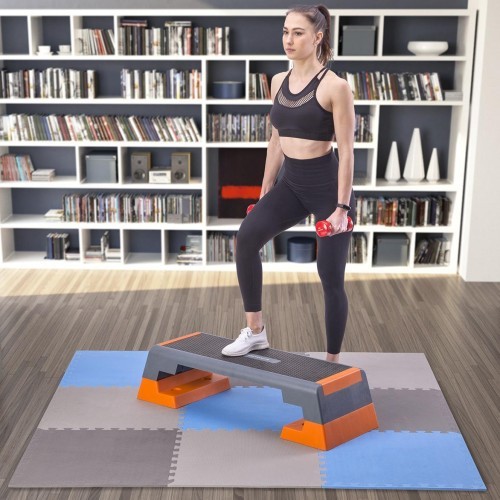 Protective Mat One Fitness MP-10, Gray-Blue, 60x60x1cm, 9pcs.
