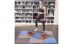 Protective Mat One Fitness MP-10, Gray-Blue, 60x60x1cm, 9pcs.