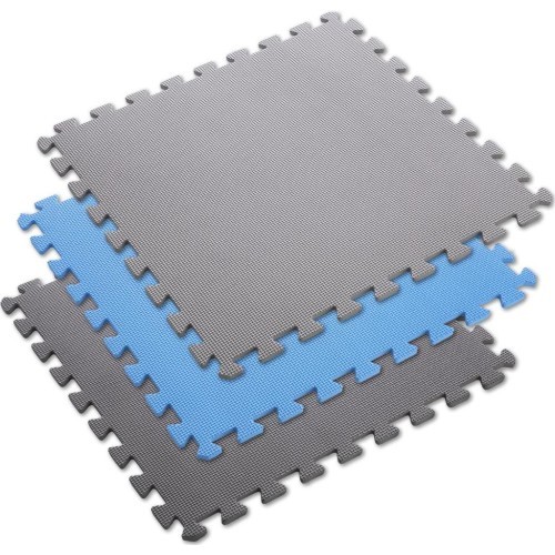 Apsauginis kilimėlis One Fitness MP-10, pilkai mėlynas, 60x60x1 cm, 9 vnt.