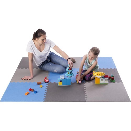 Защитный коврик One Fitness MP-10, серо-синий, 60x60x1 см, 9 шт.