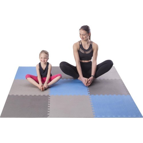 Защитный коврик One Fitness MP-10, серо-синий, 60x60x1 см, 9 шт.