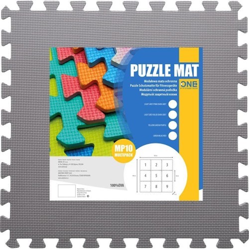 Protective Mat One Fitness MP-10, Gray-Blue, 60x60x1cm, 9pcs.