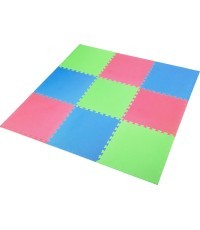 Защитный мат One Fitness MP-10, зелено-сине-красный, 60 x 60 x 1 см, 9 шт.