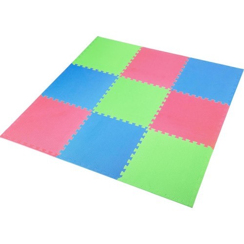 Apsauginis kilimėlis One Fitness MP-10, žalias-mėlynas-raudonas, 60 x 60 x 1 cm, 9 vnt.