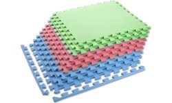 Защитный мат One Fitness MP-10, зелено-сине-красный, 60 x 60 x 1 см, 9 шт.