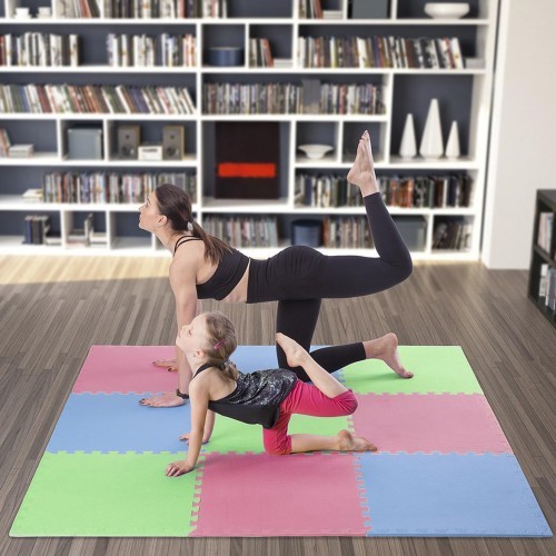 Protective Mat One Fitness MP-10, green-blue-red, 60x60x1cm, 9pcs.